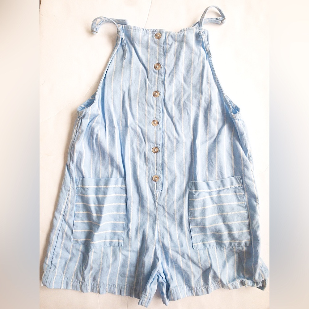 Billabong size Large Blue and White striped Romper